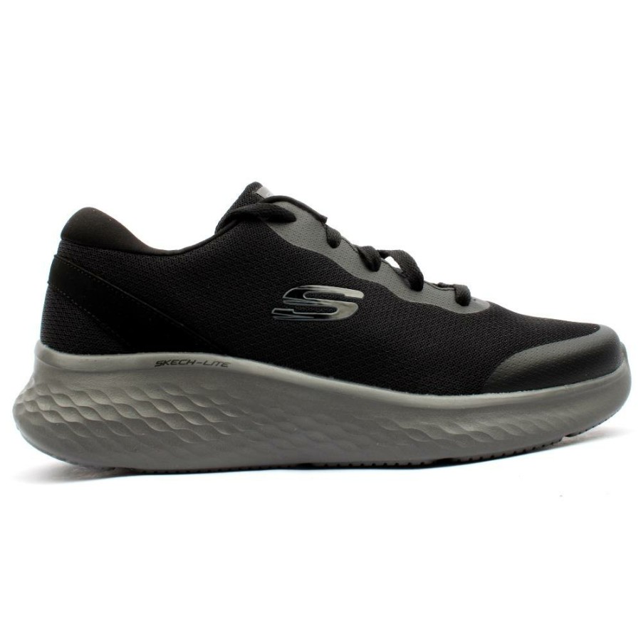 Men Skechers | 232591 Laced Trainer - Black/Grey