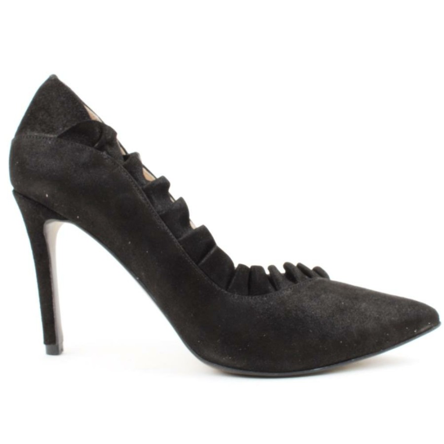 Women Emis | 7606 916 Court Shoe - Black Suede