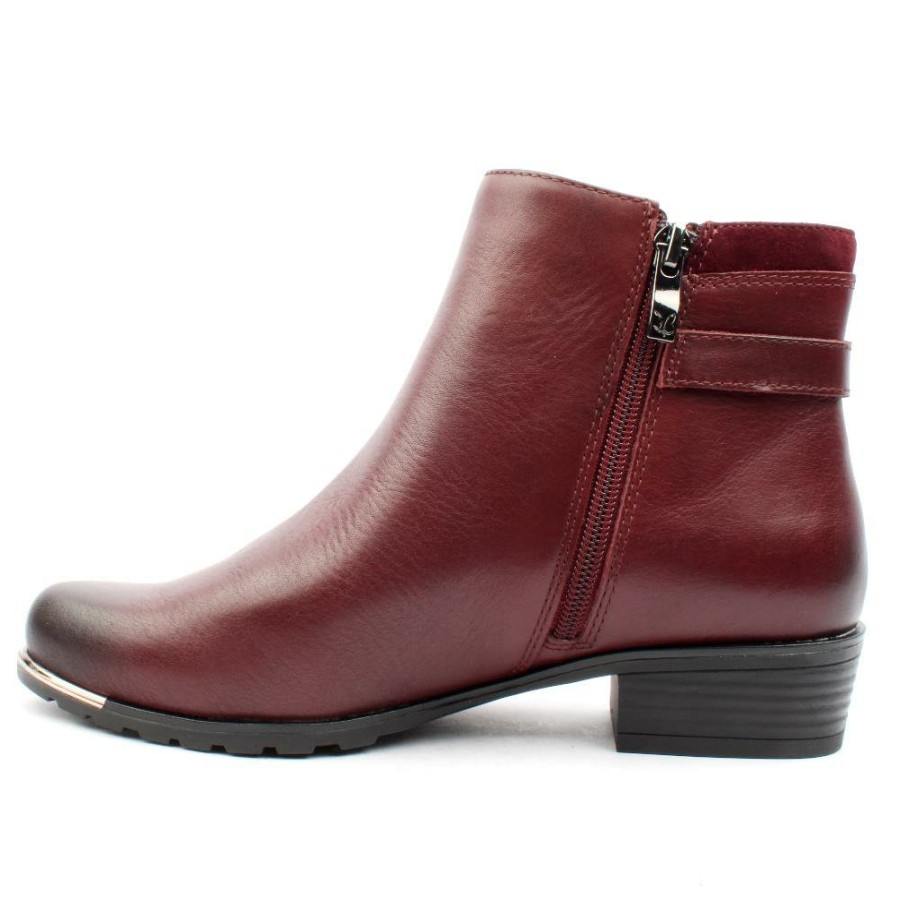 Women Caprice | 25334 Low Heel Boot - Burgundy