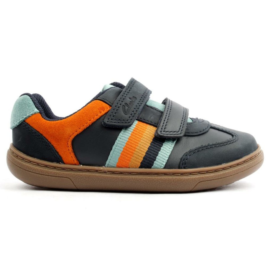 Kids Clarks | Flash Den K First Shoe - Navy Multi F