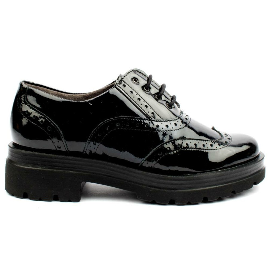 Women Pitillos | 5362 Laced Brogue Shoe - Black Navy