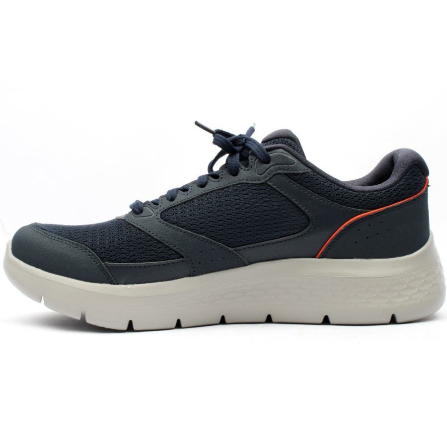 Men Skechers | 216480 Go Walk Flex Trainer - Navy Orange