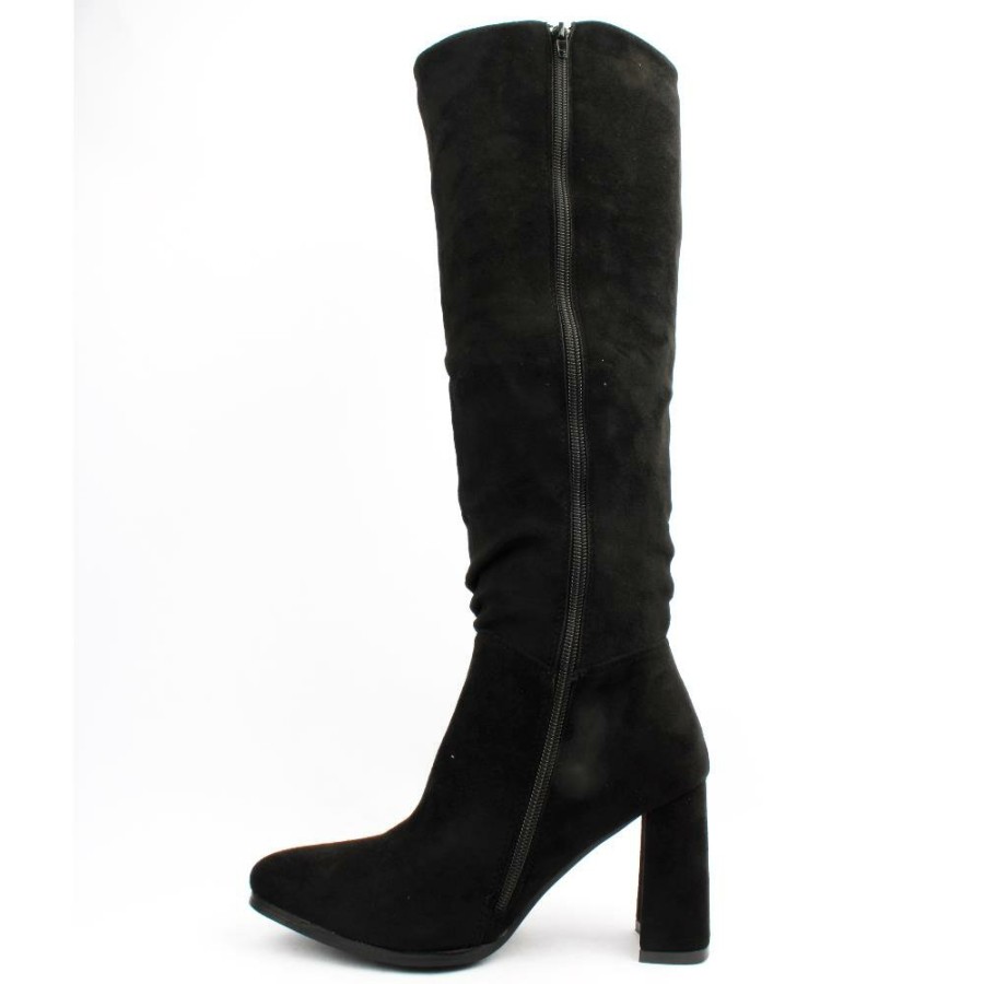 Women Millie & Co | B918780 Knee High Boot - Black Suede