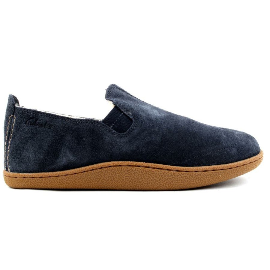 Men Clarks | Home Mocc Slipper - Navy Suede G