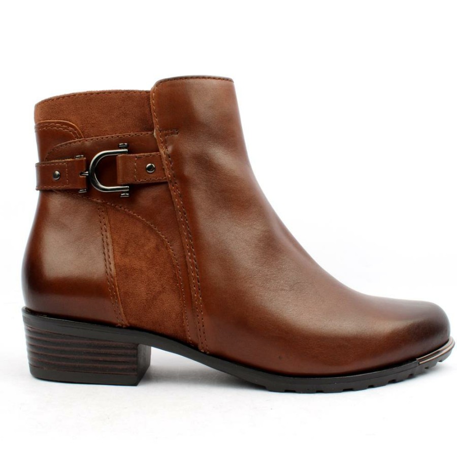 Women Caprice | 25334 Low Heel Boot - Tanmulti