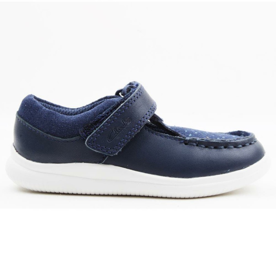 Kids Clarks | Crest Moc K Runner - Blue F