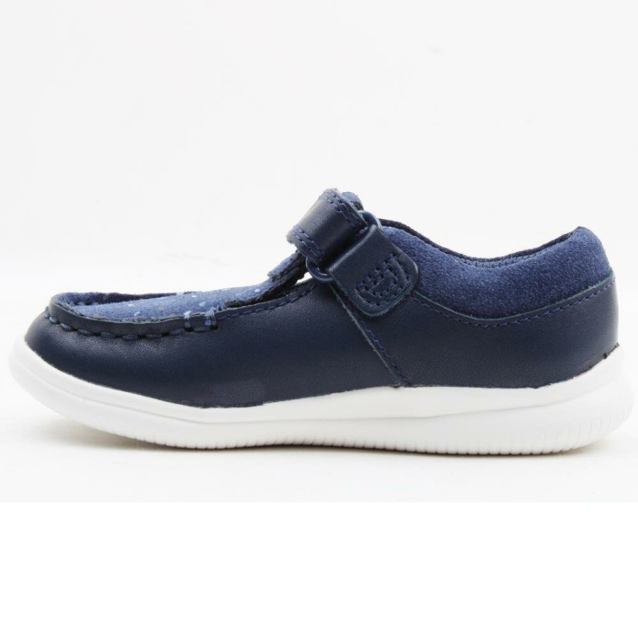 Kids Clarks | Crest Moc K Runner - Blue F