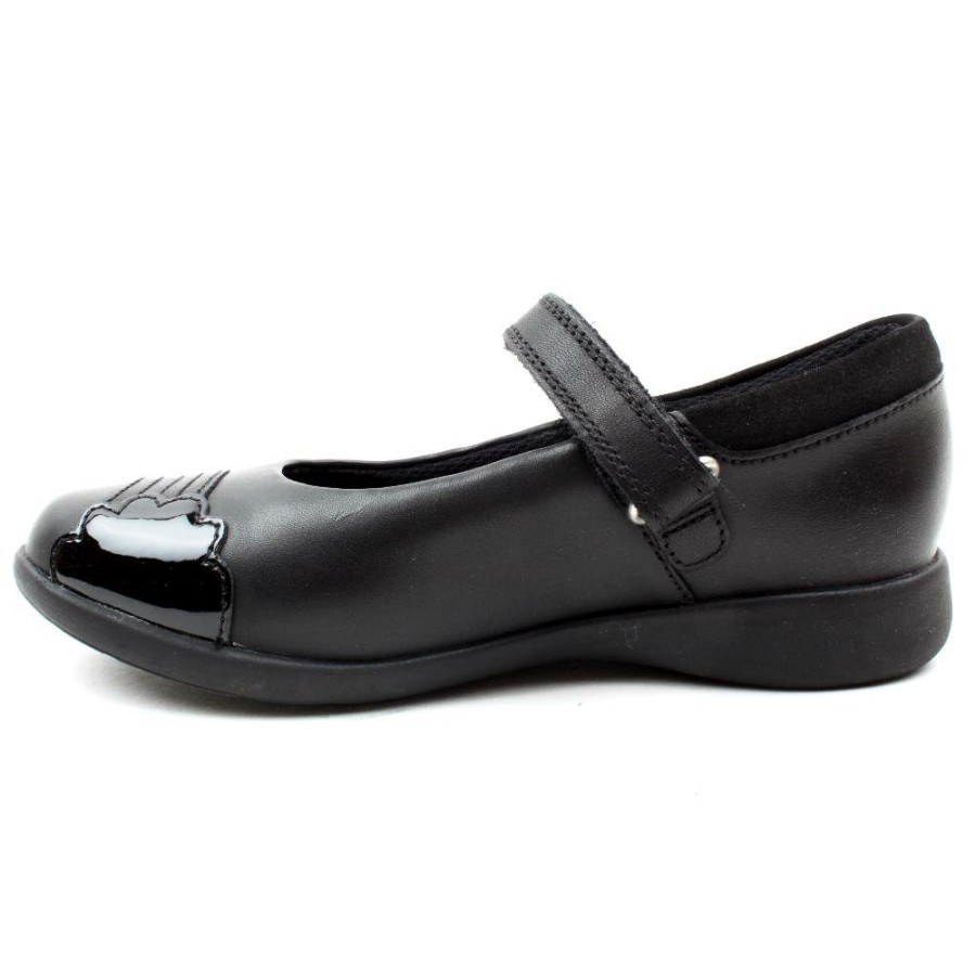 Kids Clarks | Etch Beam K Strap Shoe - Black G