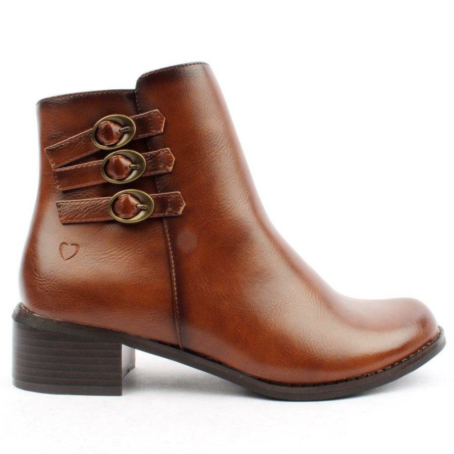 Women Heavenly Feet | Lauren Ankle Boot - Brown