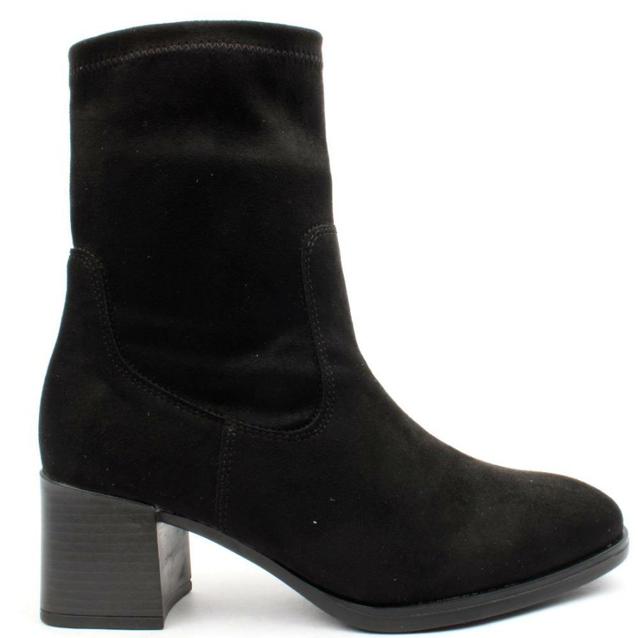 Women Remonte | D0V70 Boot Ladies - Black Suede