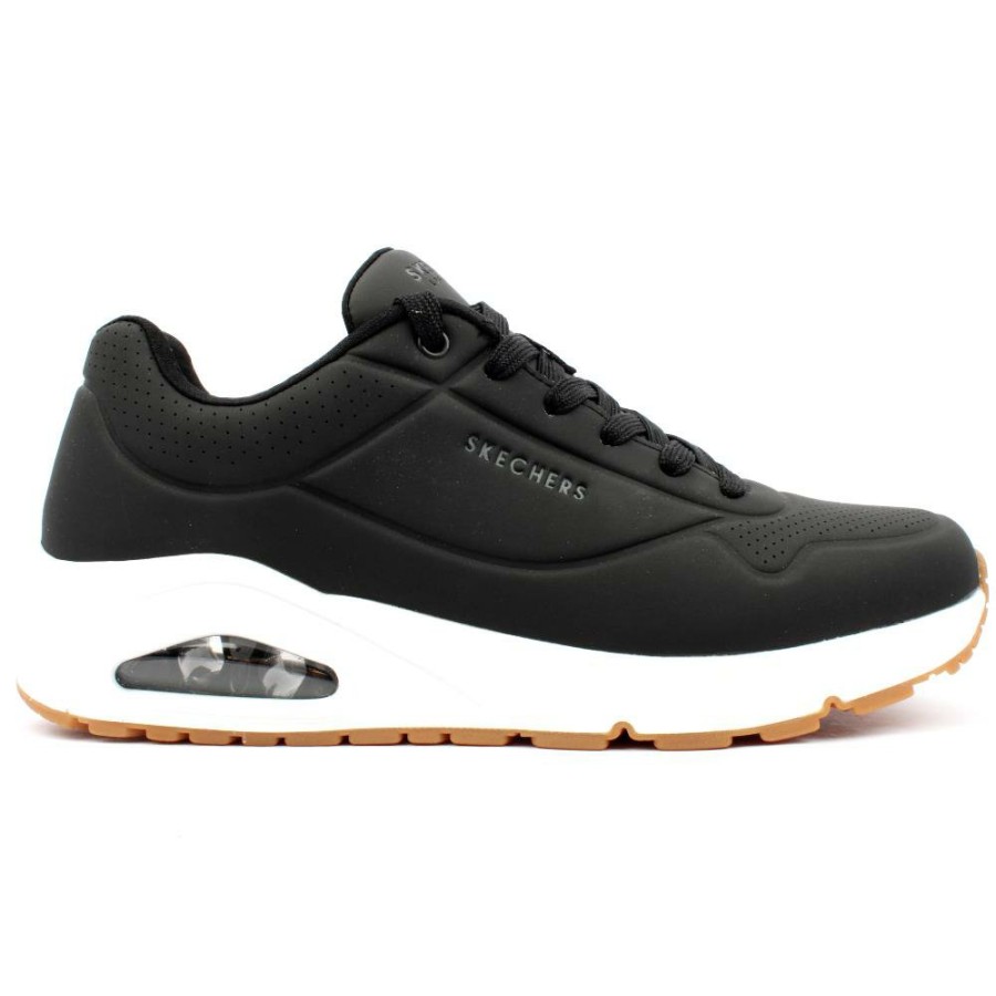 Men Skechers | 52458 Uno Trainer - Black/White