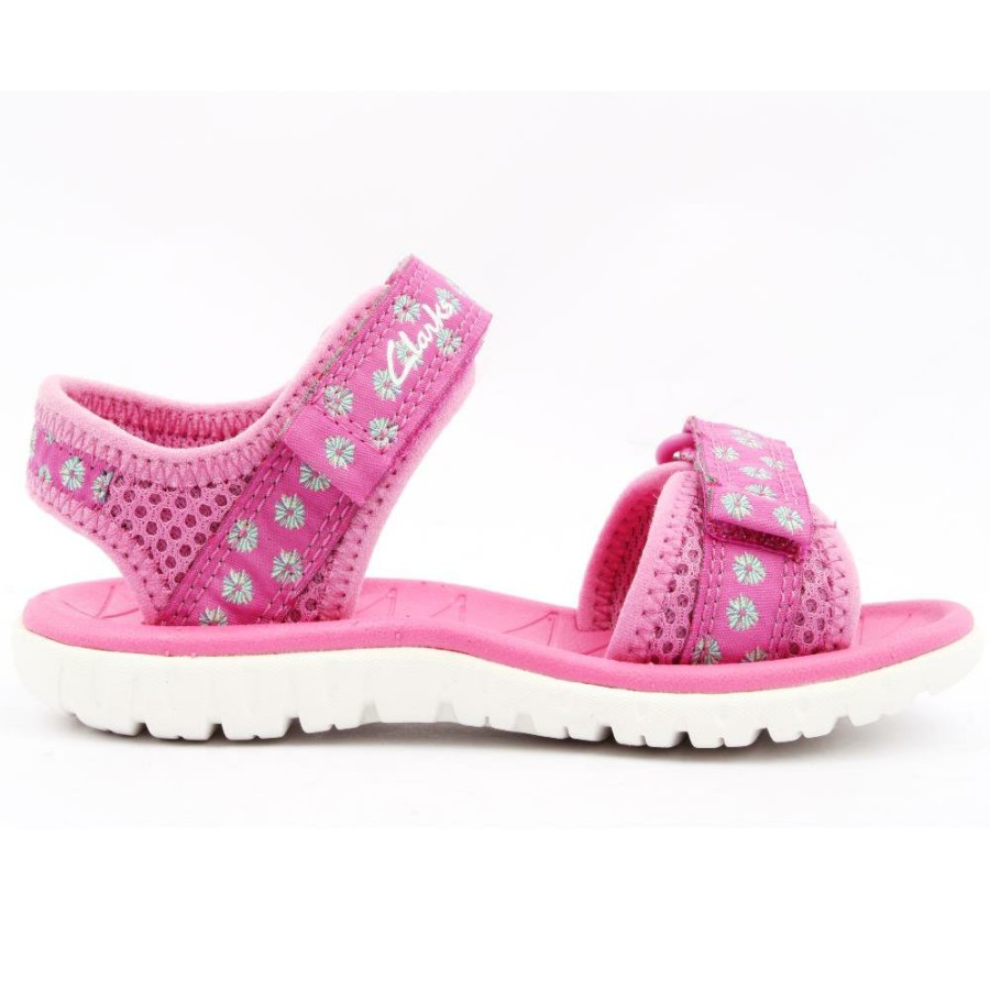 Kids Clarks | Surfing Tide K Junior Sandals - Hot Pink F