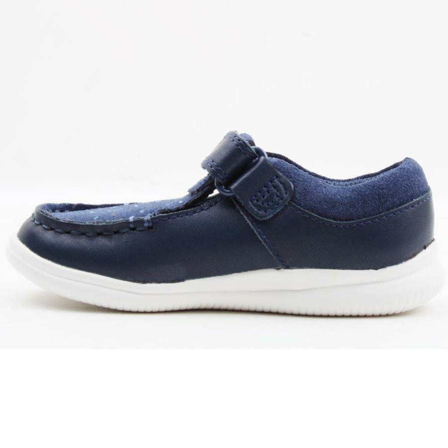 Kids Clarks | Crest Moc T T Bar Shoe - Blue F