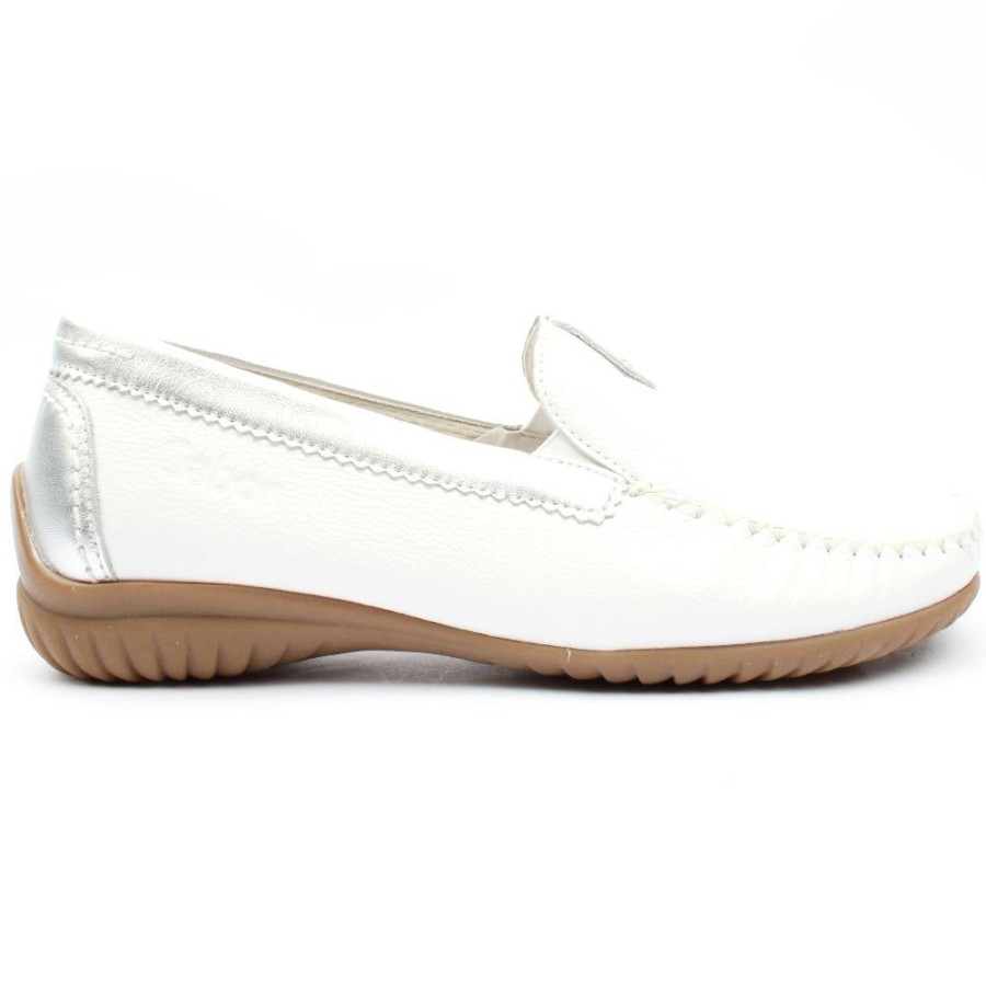 Women Gabor | 26090 Flat Shoe - White Silver