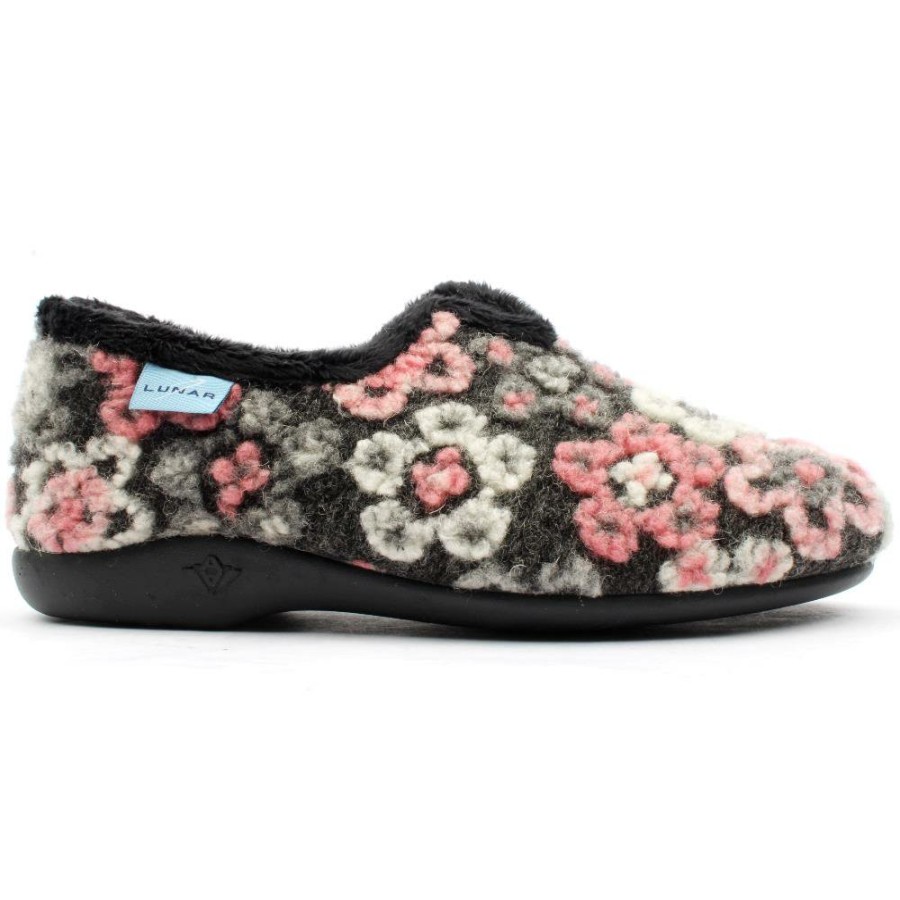 Women Lunar | Kla144Hippy Floral Slipper - Black