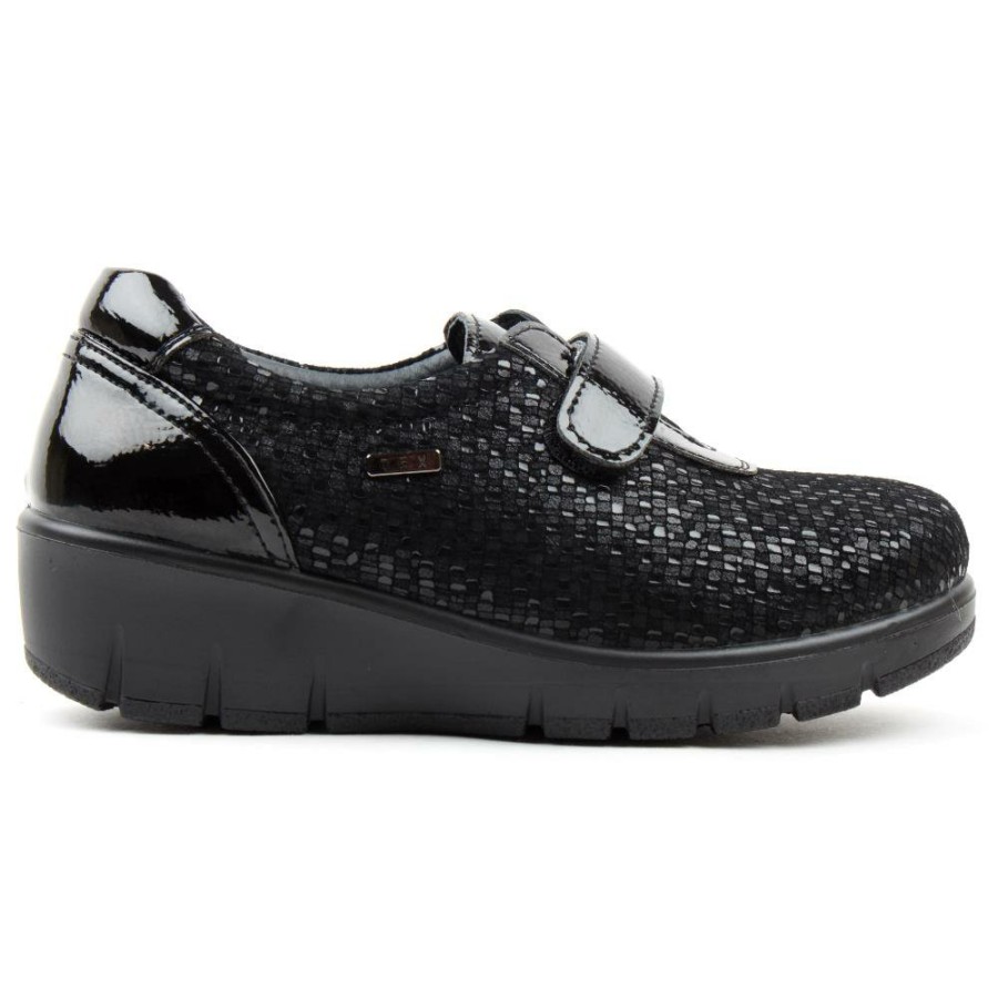 Women G Comfort | Gcomfort 799 3 Velcro Shoe - Black