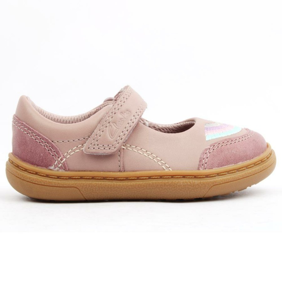 Kids Clarks | Flashprize K Junior Shoe - Dusky Pink F