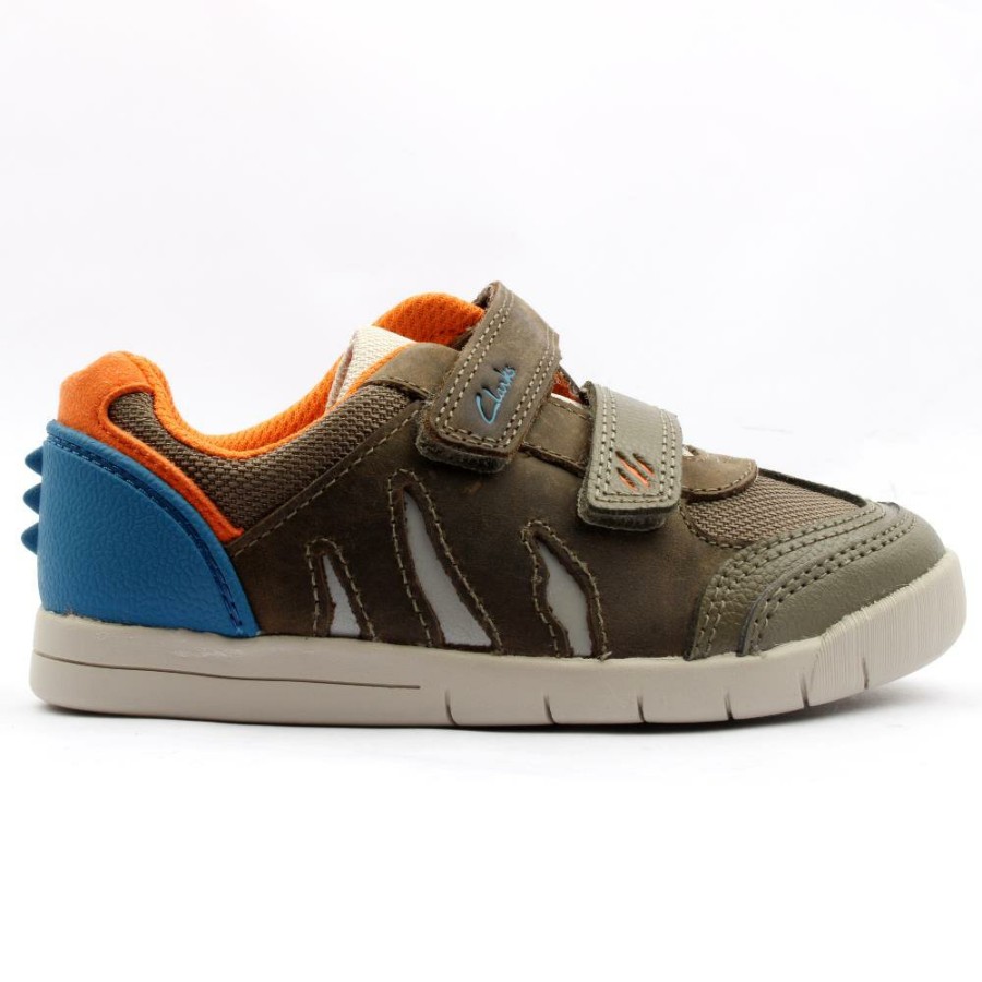 Kids Clarks | Rex Play K Velcro Shoe - Khaki F