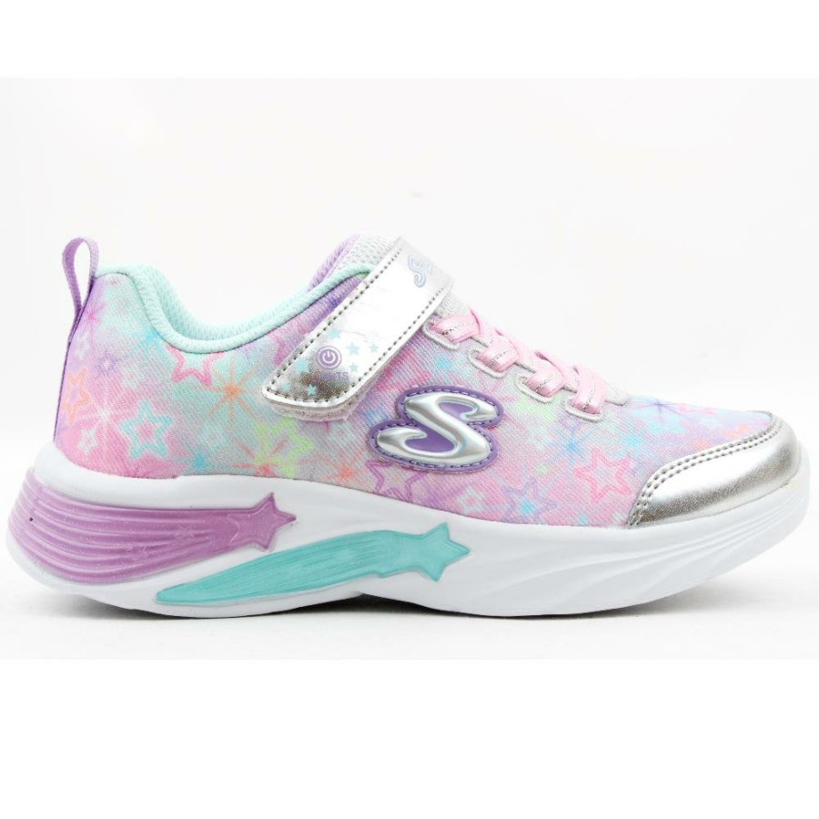 Kids Skechers | 302324L Junior Runner - Silver Multi