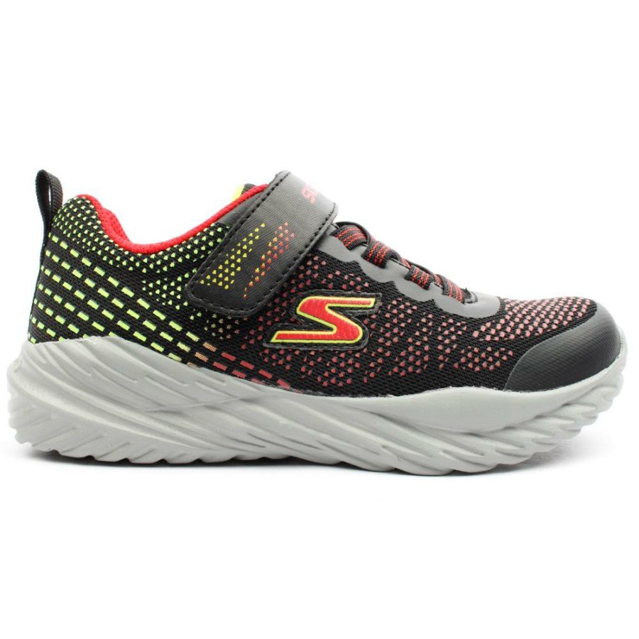 Kids Skechers | 403753L Nitro Sprint Junior Run - Black/Red