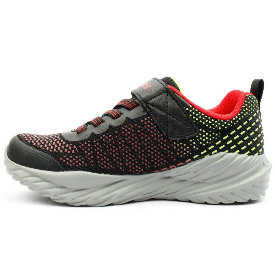 Kids Skechers | 403753L Nitro Sprint Junior Run - Black/Red