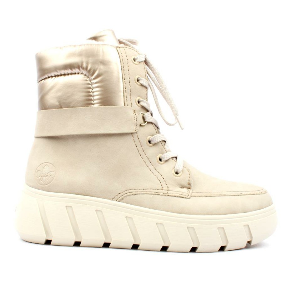 Women Rieker | Y3503 Laced Boot - Beige