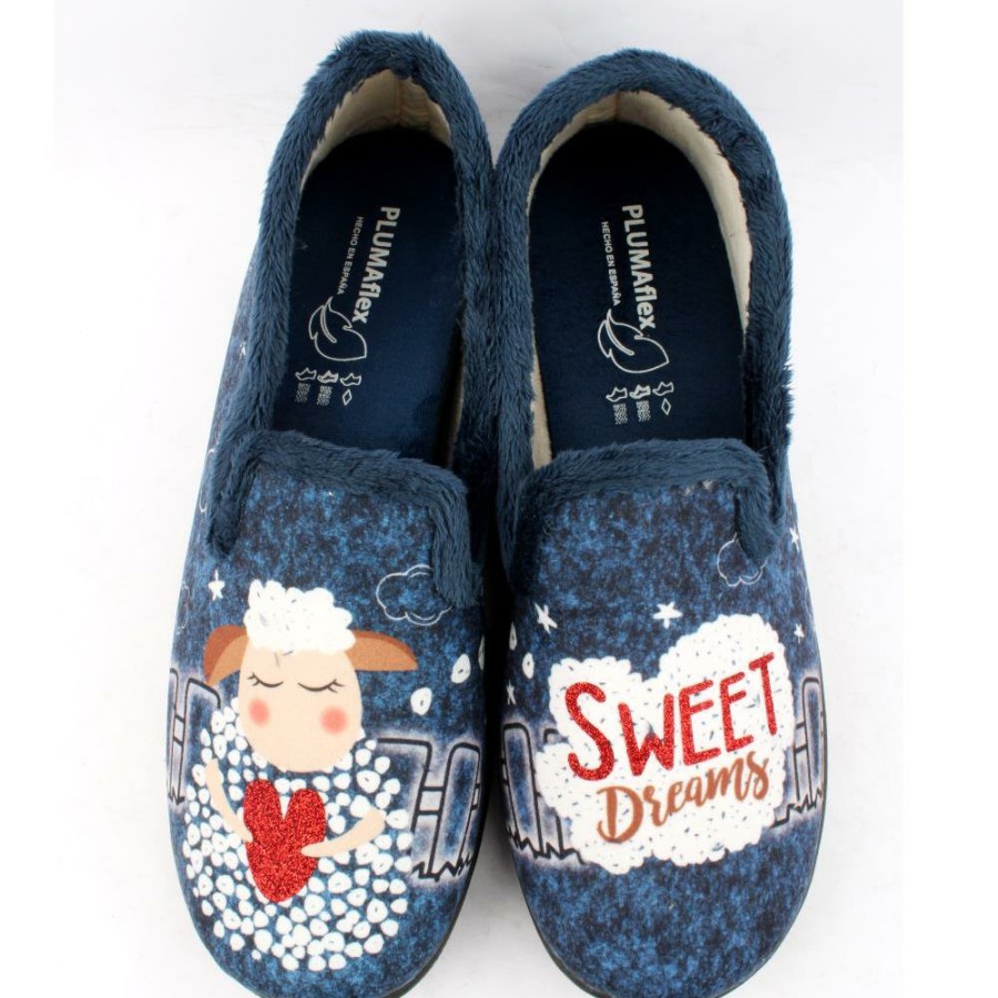 Women Plumaflex | R12215 Full Slipper - Blue