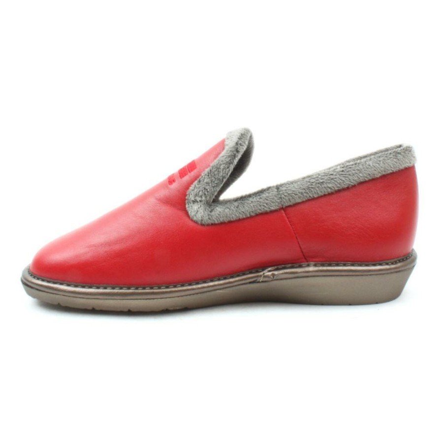 Women Nordika | 305Leather Slipper - Red Grey