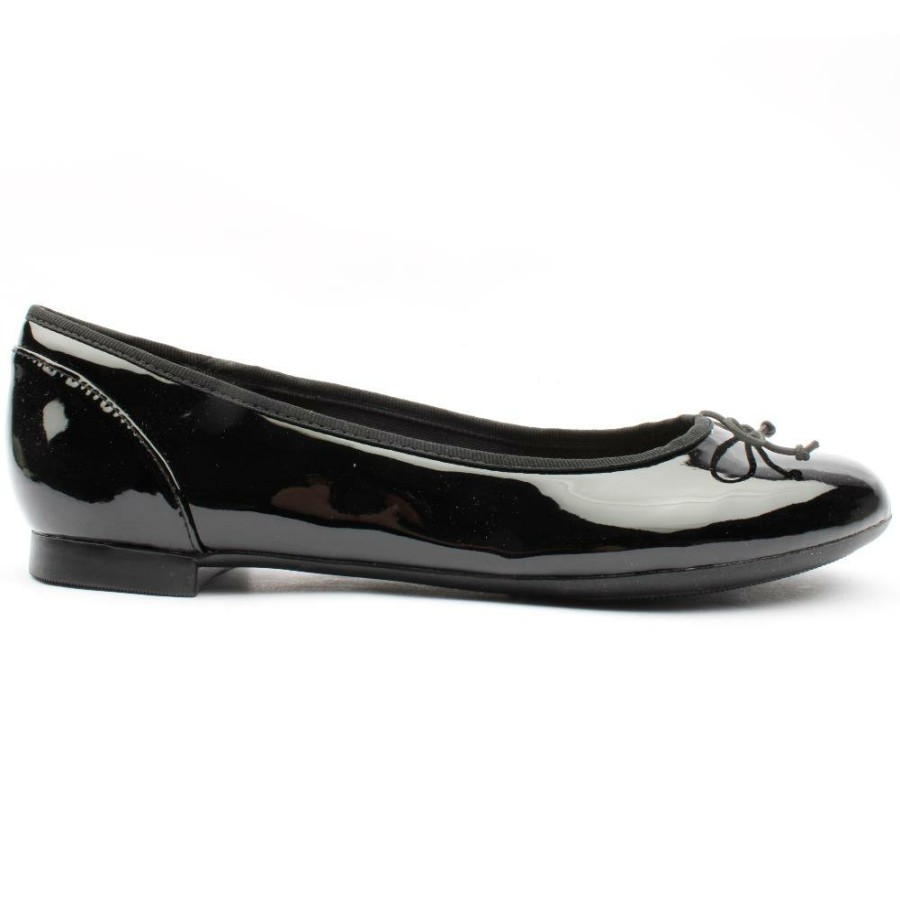 Women Clarks | Couture Bloom Pomp Shoe - Black Patent D