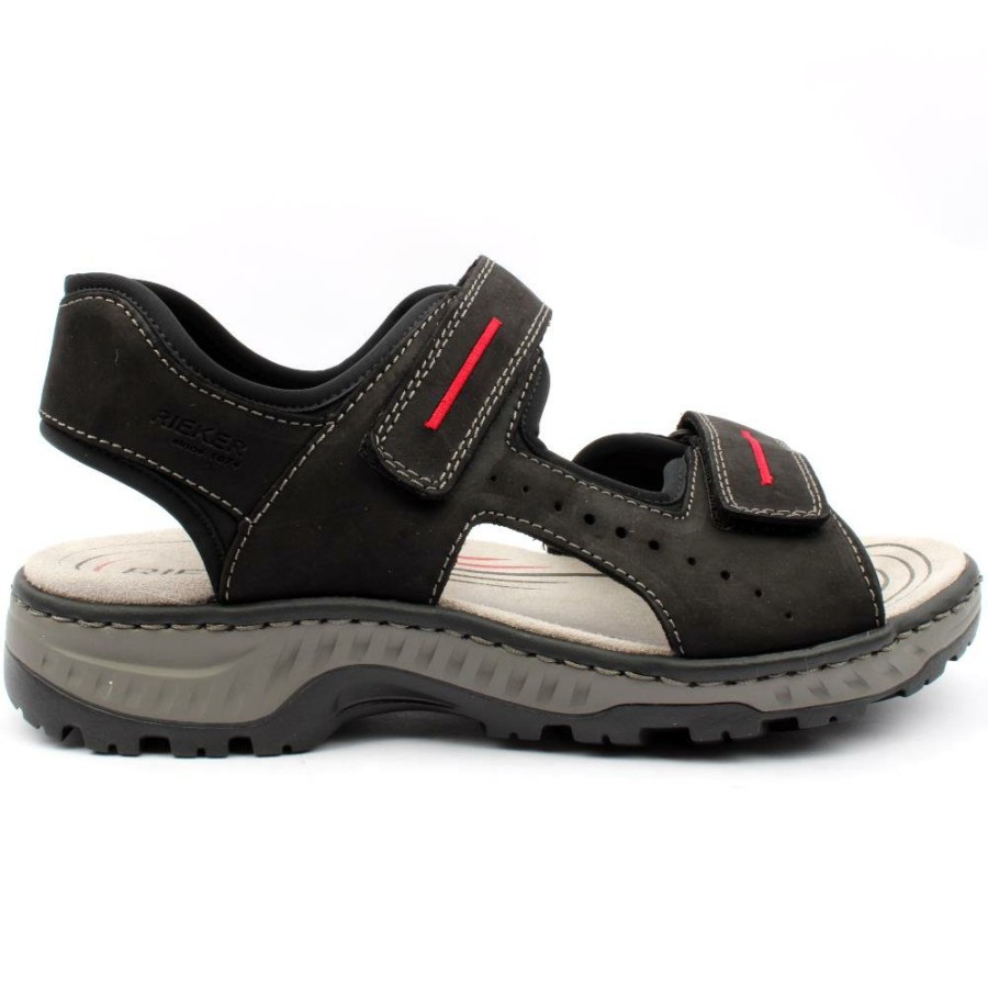 Men Rieker | 21760 Velcro Sandal - Black