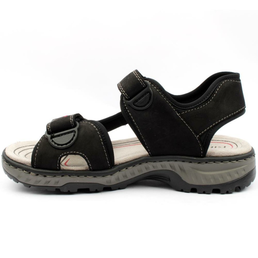 Men Rieker | 21760 Velcro Sandal - Black