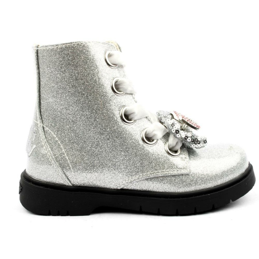 Kids Lelli Kelly | Lk3736 Laced Boot - Silver Glitter