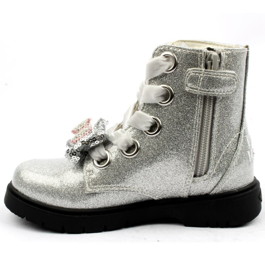 Kids Lelli Kelly | Lk3736 Laced Boot - Silver Glitter