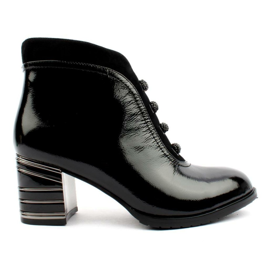 Women Loretta Vitale | M226 Laced Boot - Black Patent