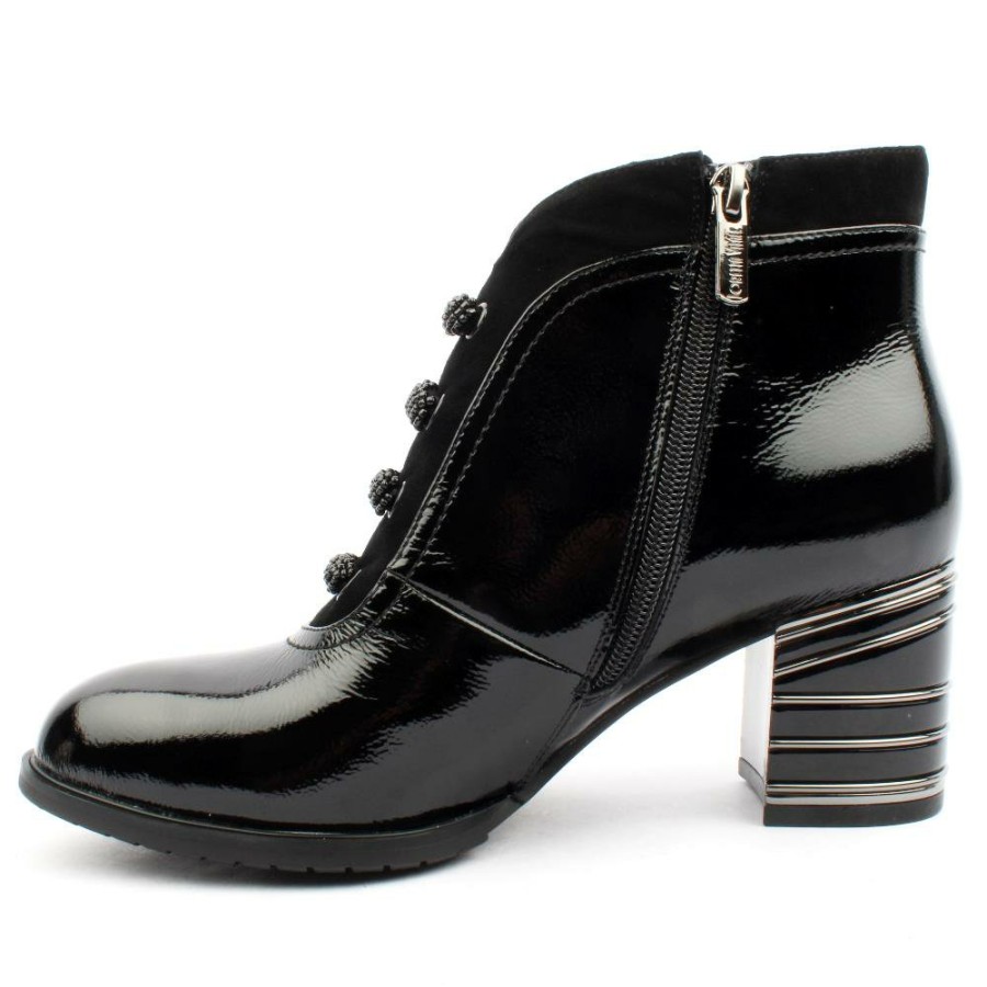 Women Loretta Vitale | M226 Laced Boot - Black Patent