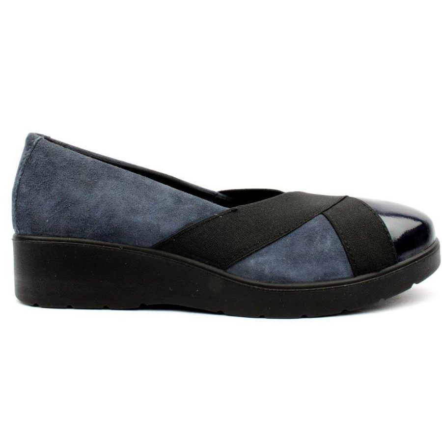 Women IMAC | 45552 Wedge Shoe - Navy