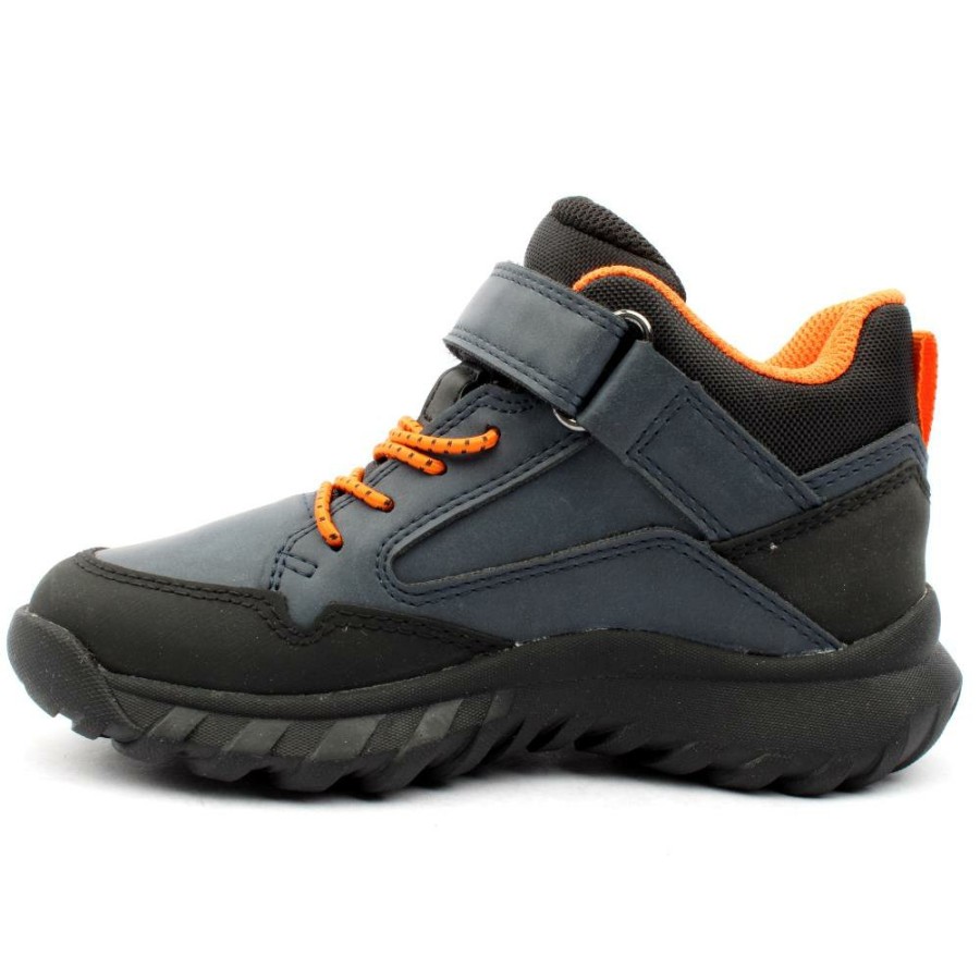 Kids Geox | J36L0C Velcro Boot - Navy Orange