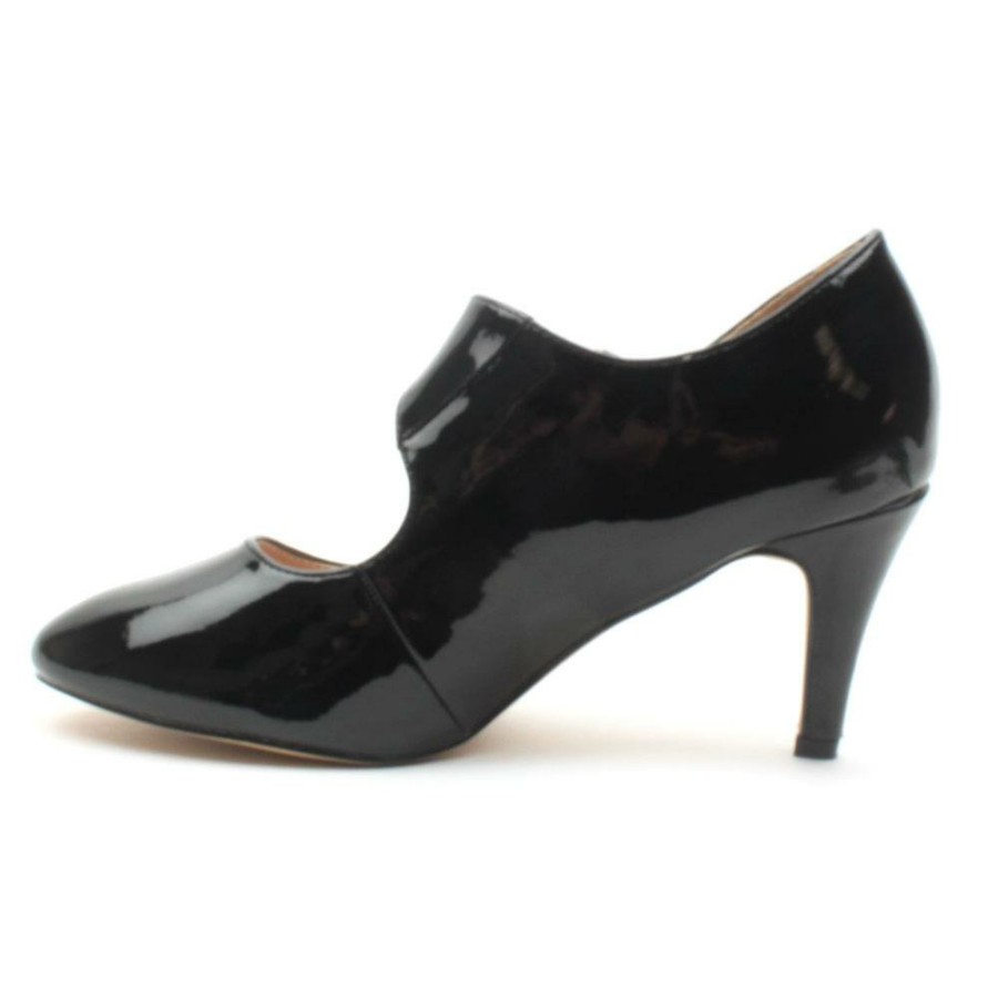 Women Lotus | Laurana Strap Shoe - Black Patent