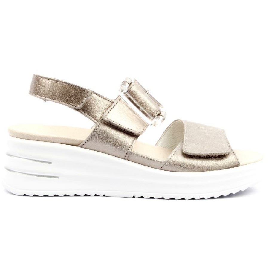 Women Waldlaufer | Strap Sandal - Metallic