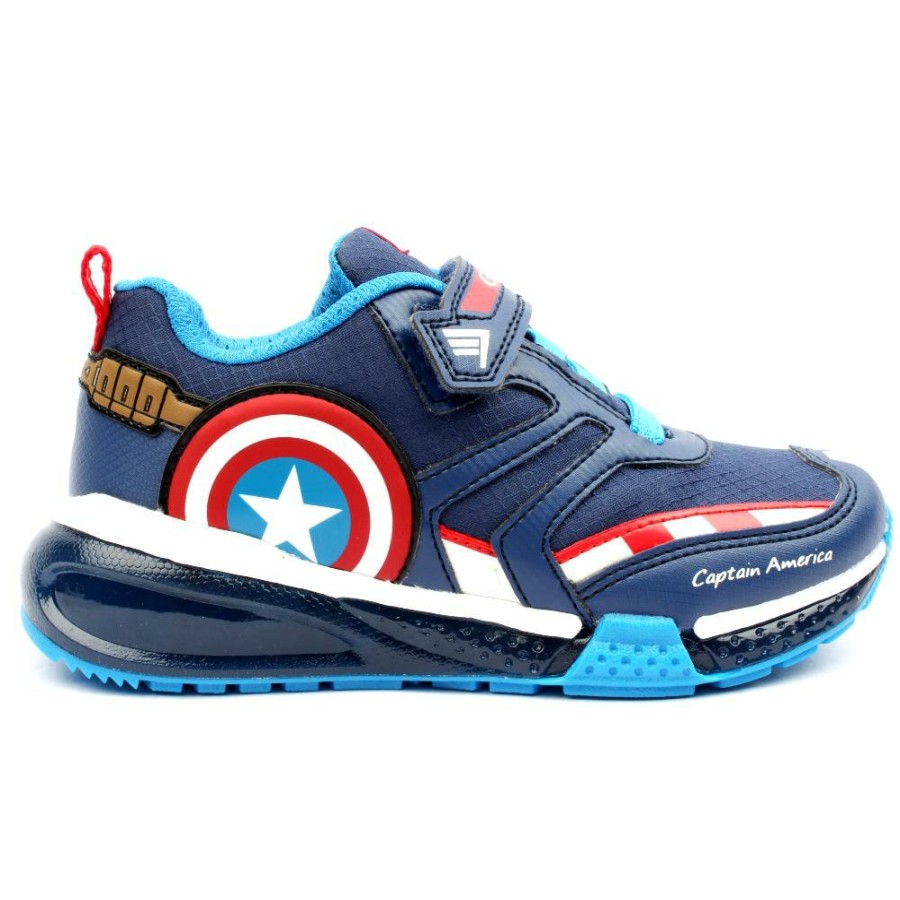 Kids Geox | Bayon Trainer J36Fec - Navy/Red