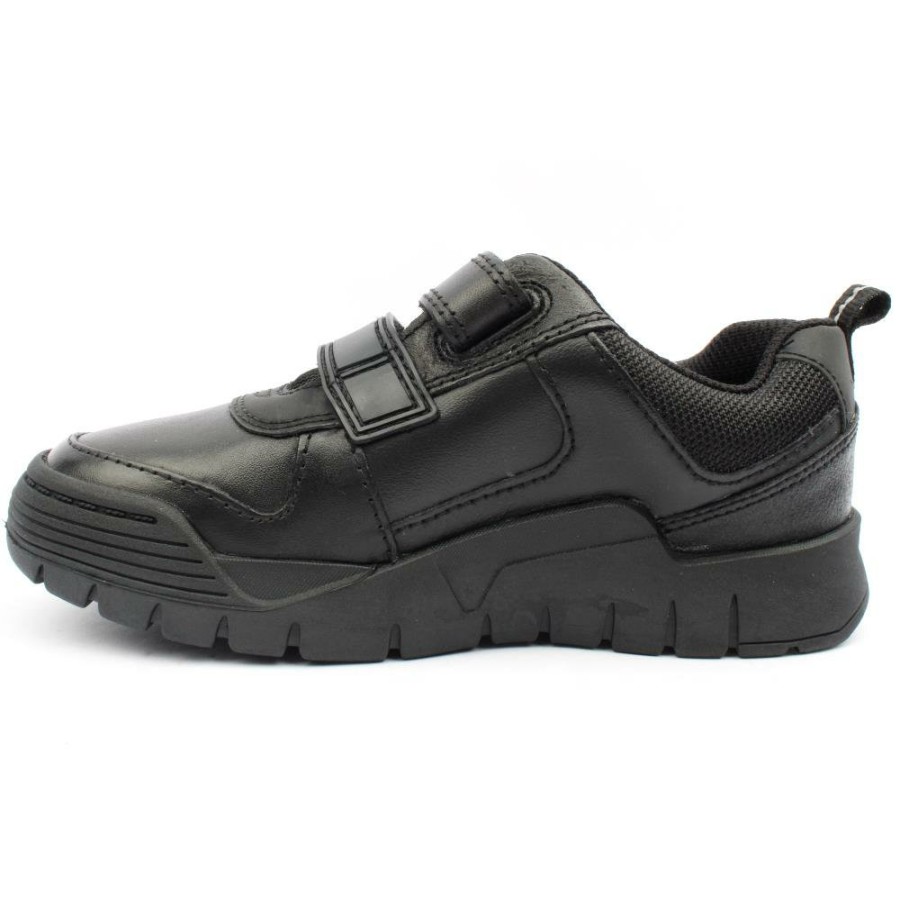 Kids Clarks | Scooter Speed K Velcro Shoe - Black G