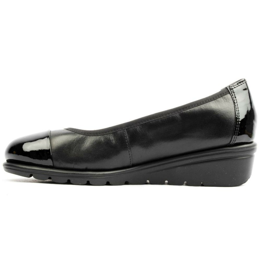 Women Caprice | 22100 Wedge Pomp - Black