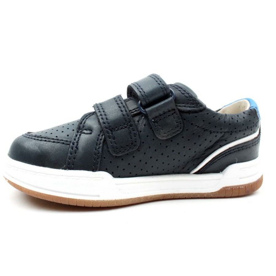 Kids Clarks | Fawn Solo K Velcro Shoe - Navy Leather F