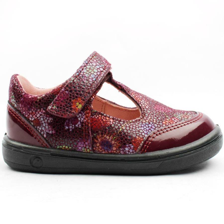 Kids Ricosta | 2600802 T Bar Shoe - Burgundy Patent