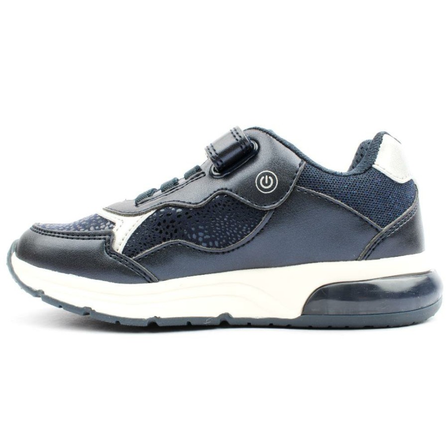 Kids Geox | J368Ve Velcro Trainer - Navy Silver