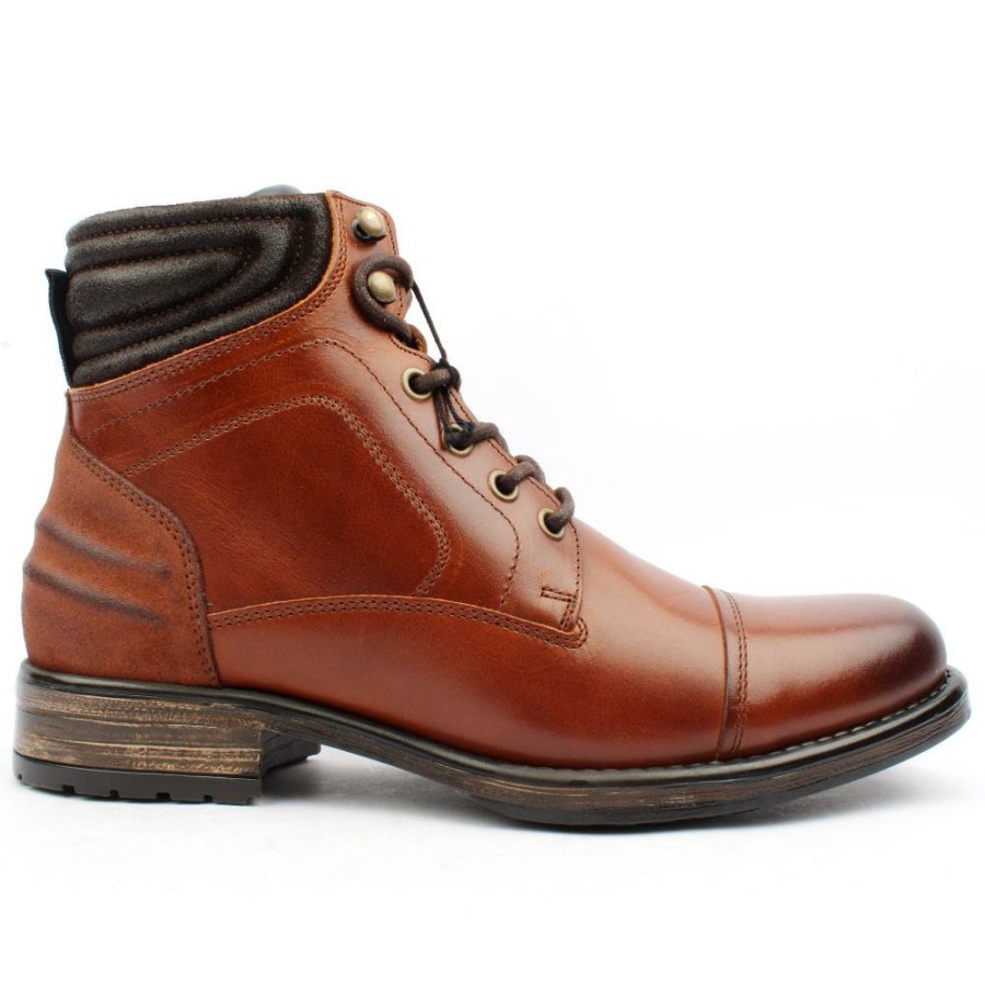 Men Ninety 78 | Ninety78 Nty001 Laced Boot - Dark Tan