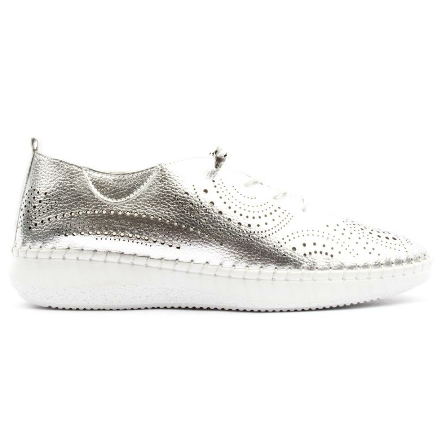 Women Lotus | Katya Laced Shoe - Silver