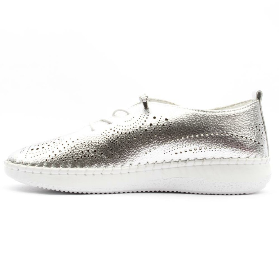 Women Lotus | Katya Laced Shoe - Silver