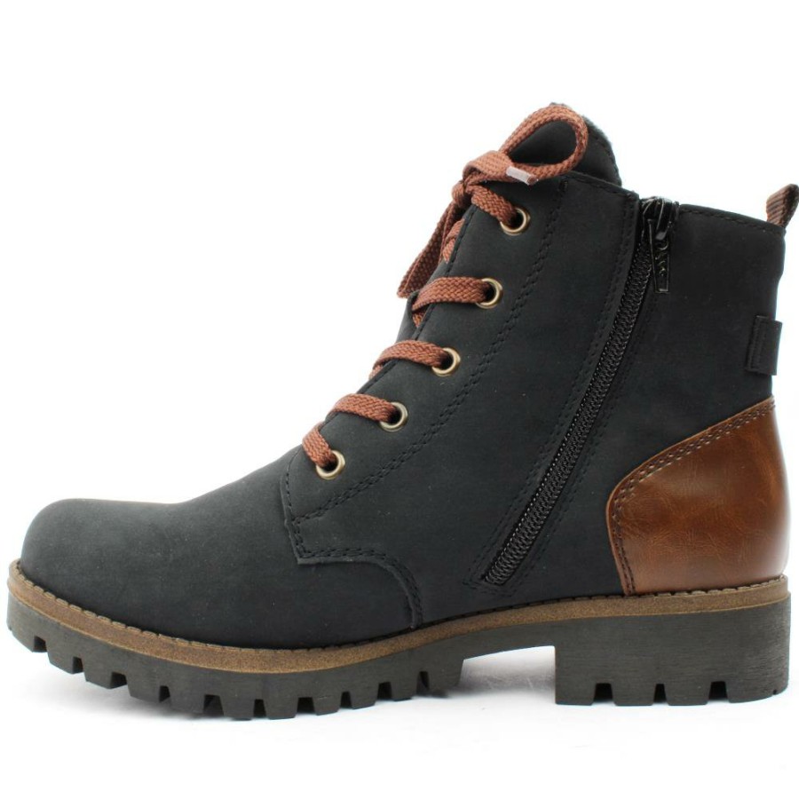 Women Rieker | 78502 Laced Boot - Navy