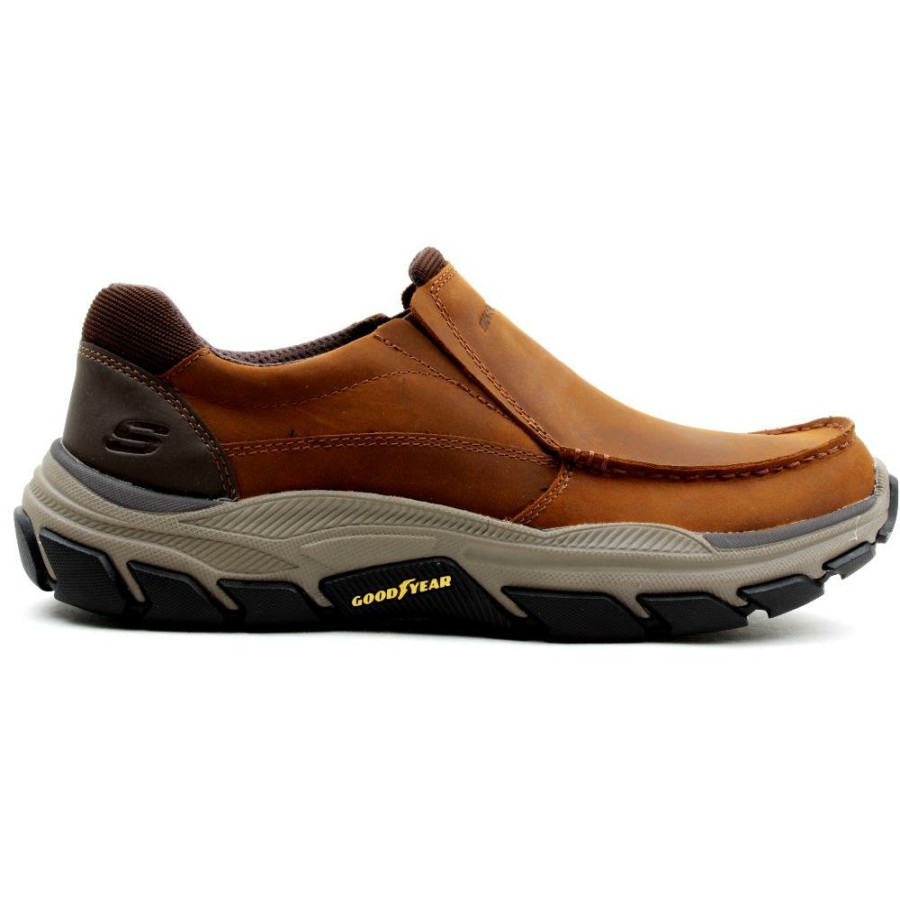 Men Skechers | 204321 Respected Shoe - Dark Brown Lea